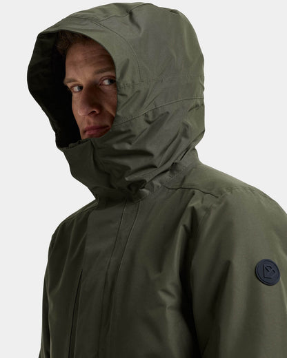 Didriksons Unisex Kenny Parka 9 - Deep Green 300 hood detail