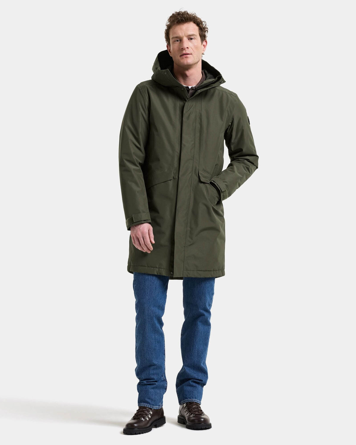 Didriksons Unisex Kenny Parka 9 - Deep Green 300 full length front