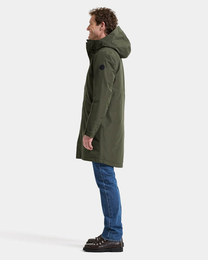 Didriksons Unisex Kenny Parka 9 - Deep Green 300 full length left side