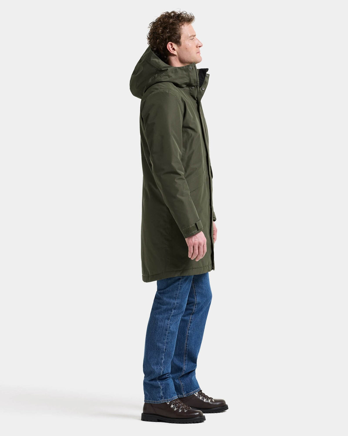 Didriksons Unisex Kenny Parka 9 - Deep Green 300 full length right side