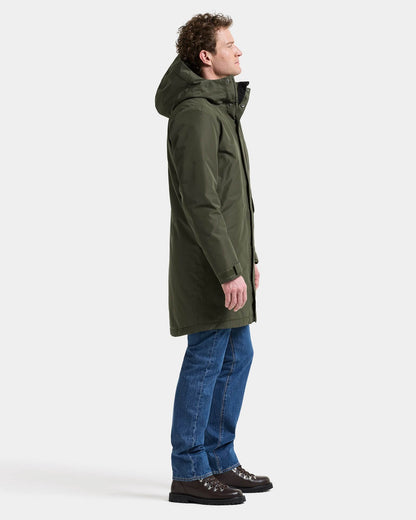 Didriksons Unisex Kenny Parka 9 - Deep Green 300 full length right side
