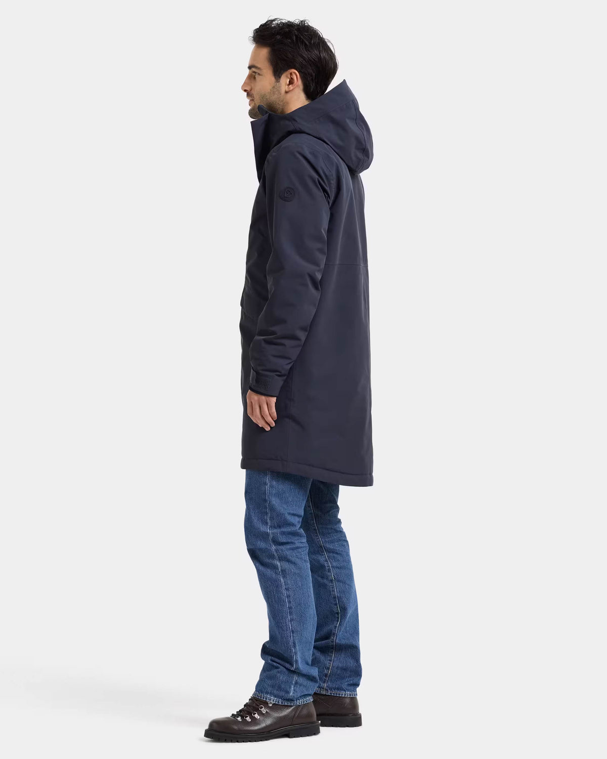 Didriksons Unisex Kenny Parka 9 - Dark Night Blue 999 full length side profile