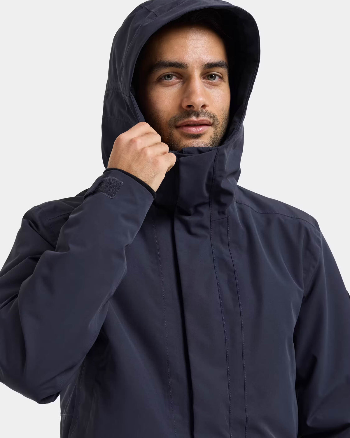 Didriksons Unisex Kenny Parka 9 - Dark Night Blue 999 hood detail