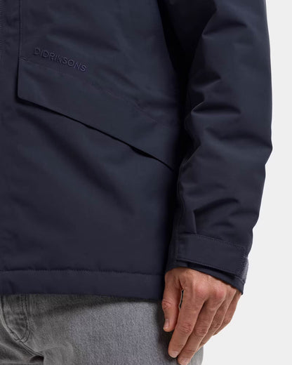 Didriksons Unisex Adam Jacket 3 - Dark Night Blue 999 pocket and cuff detail