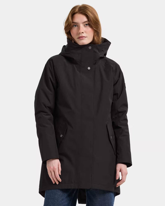 Didriksons Womens Alana Parka 2 - Black 060 | CHO | Designer Womens Parkas
