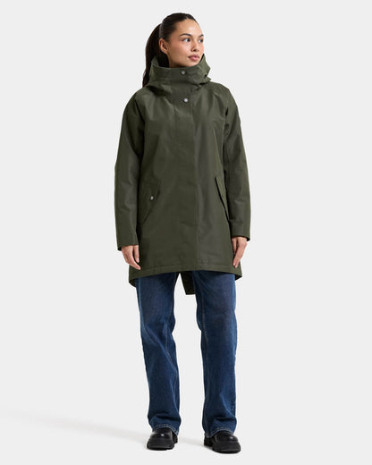Didriksons Womens Alana Parka 2 - Deep Green 300 | CHO | Designer Womens Parkas