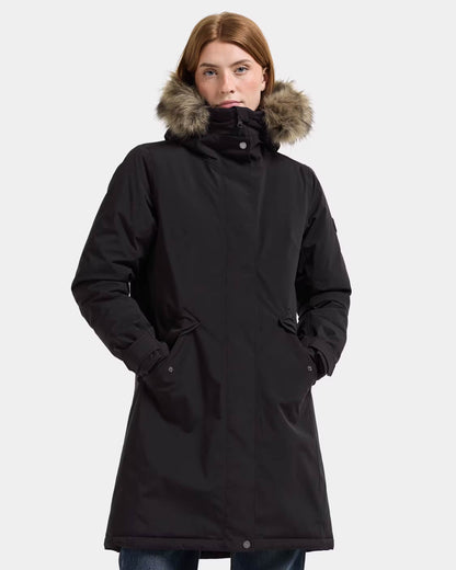 Didriksons Womens Erna Parka 2 - Black 060 front