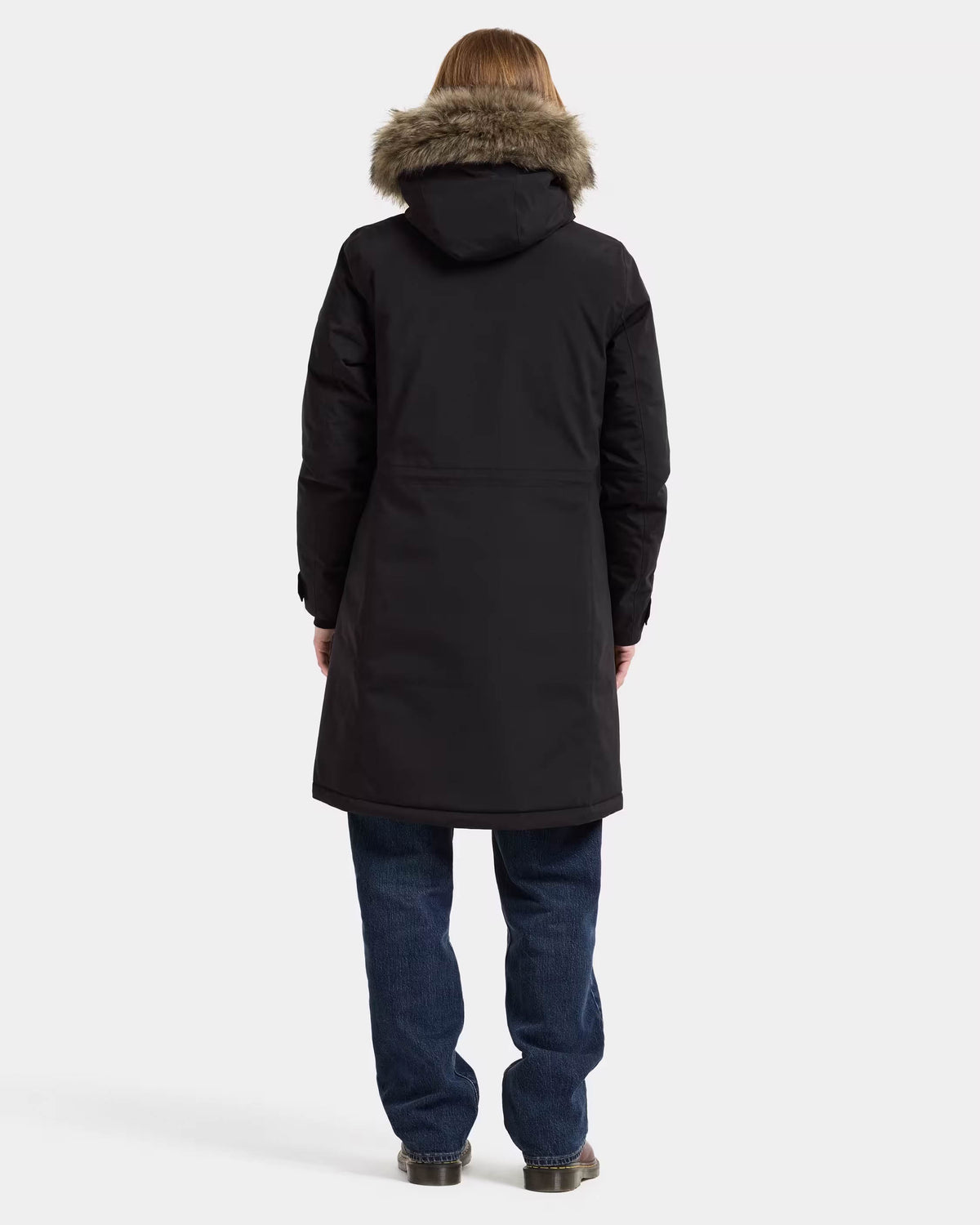 Didriksons Womens Erna Parka 2 - Black 060 full length back