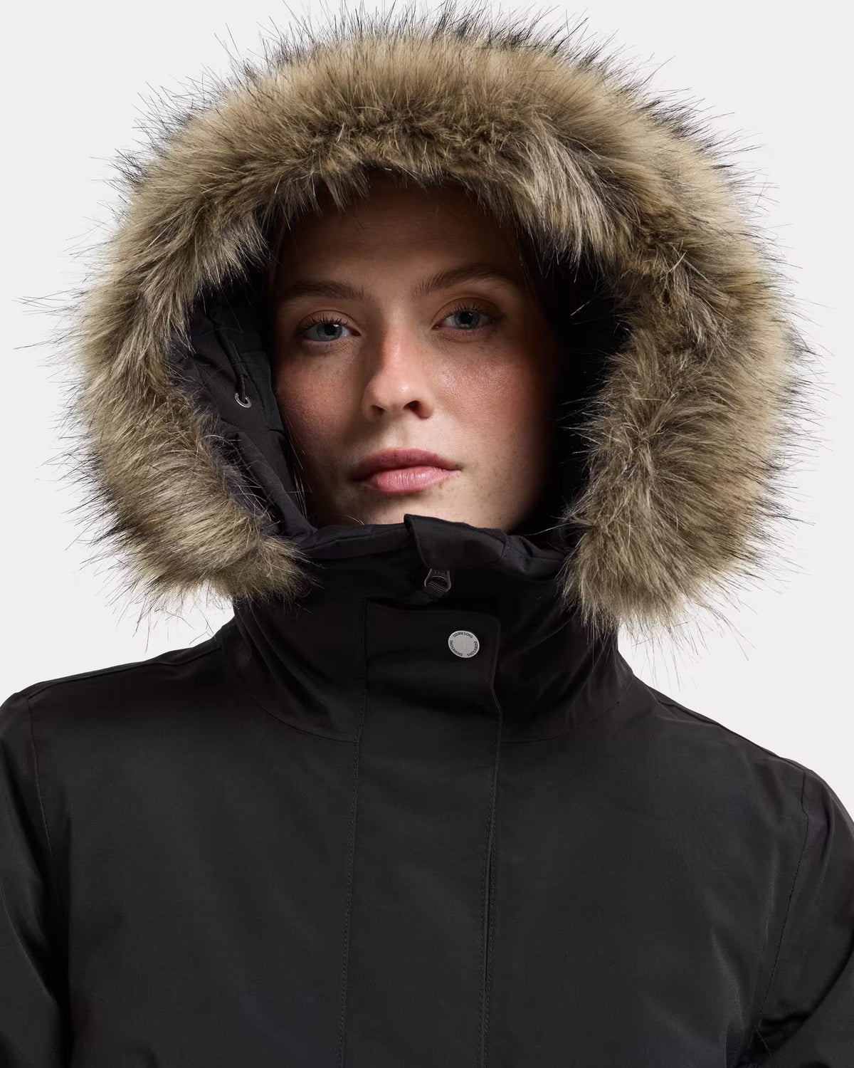 Didriksons Womens Erna Parka 2 - Black 060 hood detail