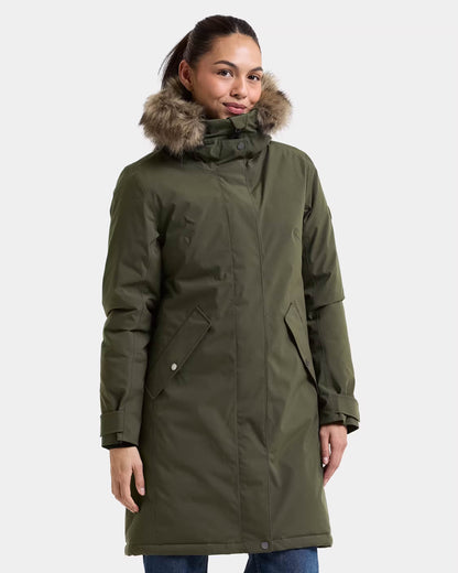 Didriksons Womens Erna Parka 2 - Deep Green 300 front
