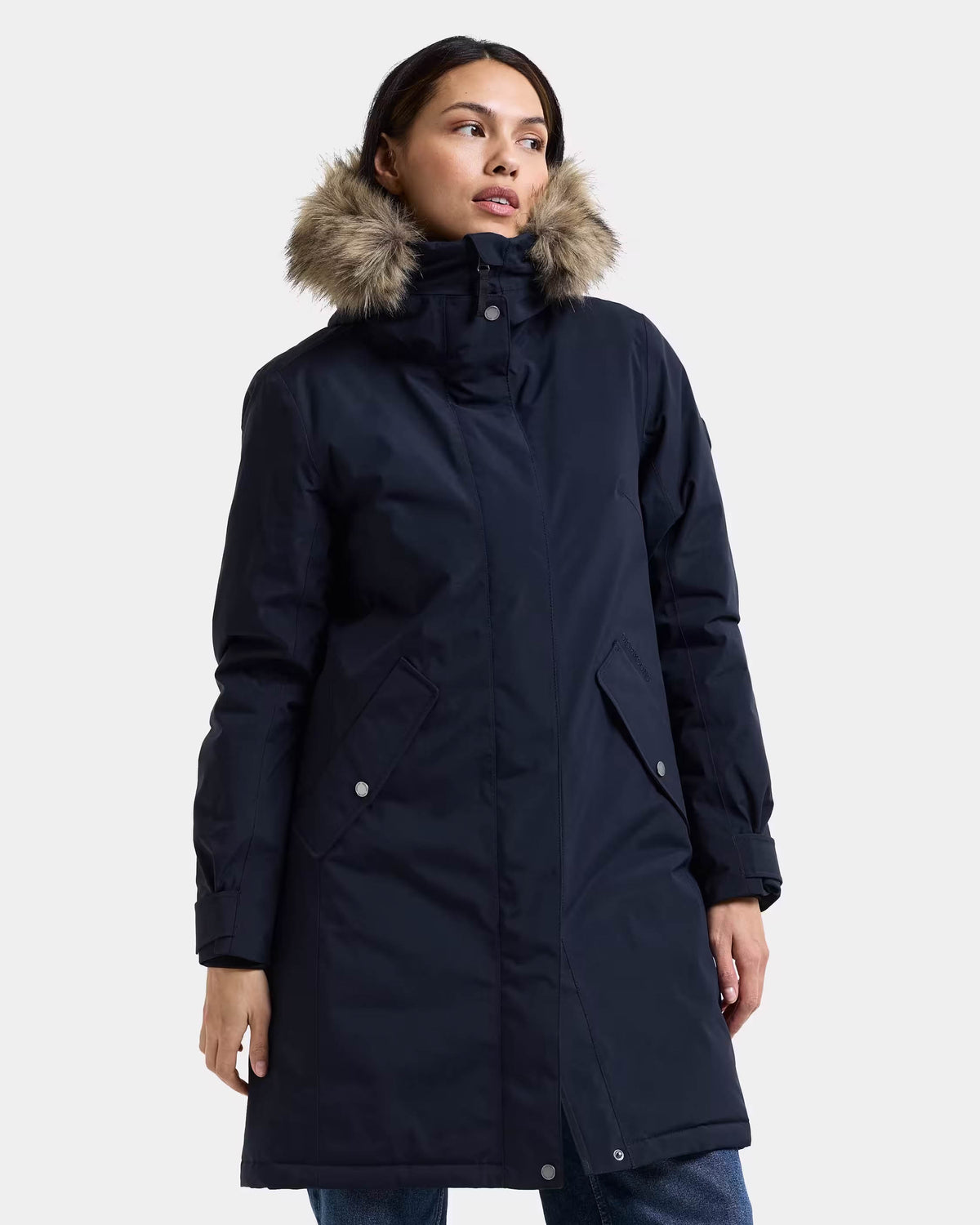 Didriksons Womens Erna Parka 2 - Dark Night Blue 999 front