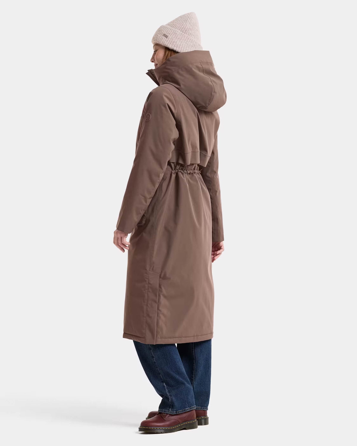 Didriksons Womens Melody Long Parka 2 - Mocha Brown F07 side
