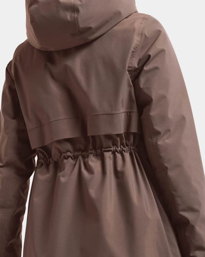 Didriksons Womens Melody Long Parka 2 - Mocha Brown F07 back detail