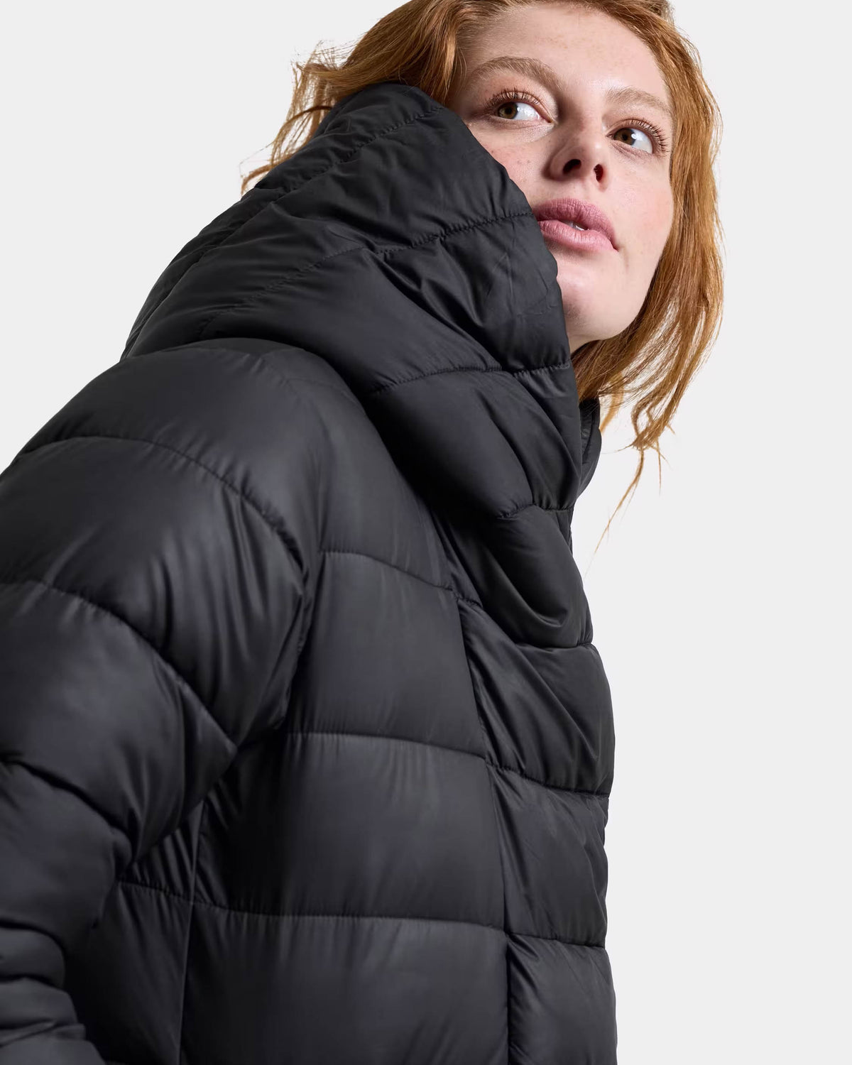Didriksons Womens Stella Long Parka 6 - Black 060 side detail