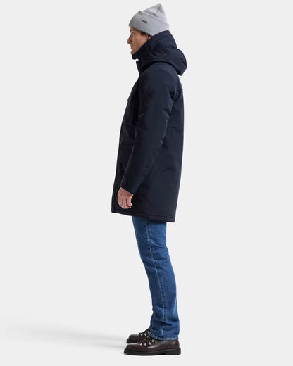 Didriksons Unisex Aiden Parka 2 - Dark Night Blue 999 full length side