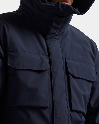 Didriksons Unisex Aiden Parka 2 - Dark Night Blue 999 top pockets detail