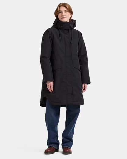 Didriksons Womens Lilian Parka - Black 060 full length front