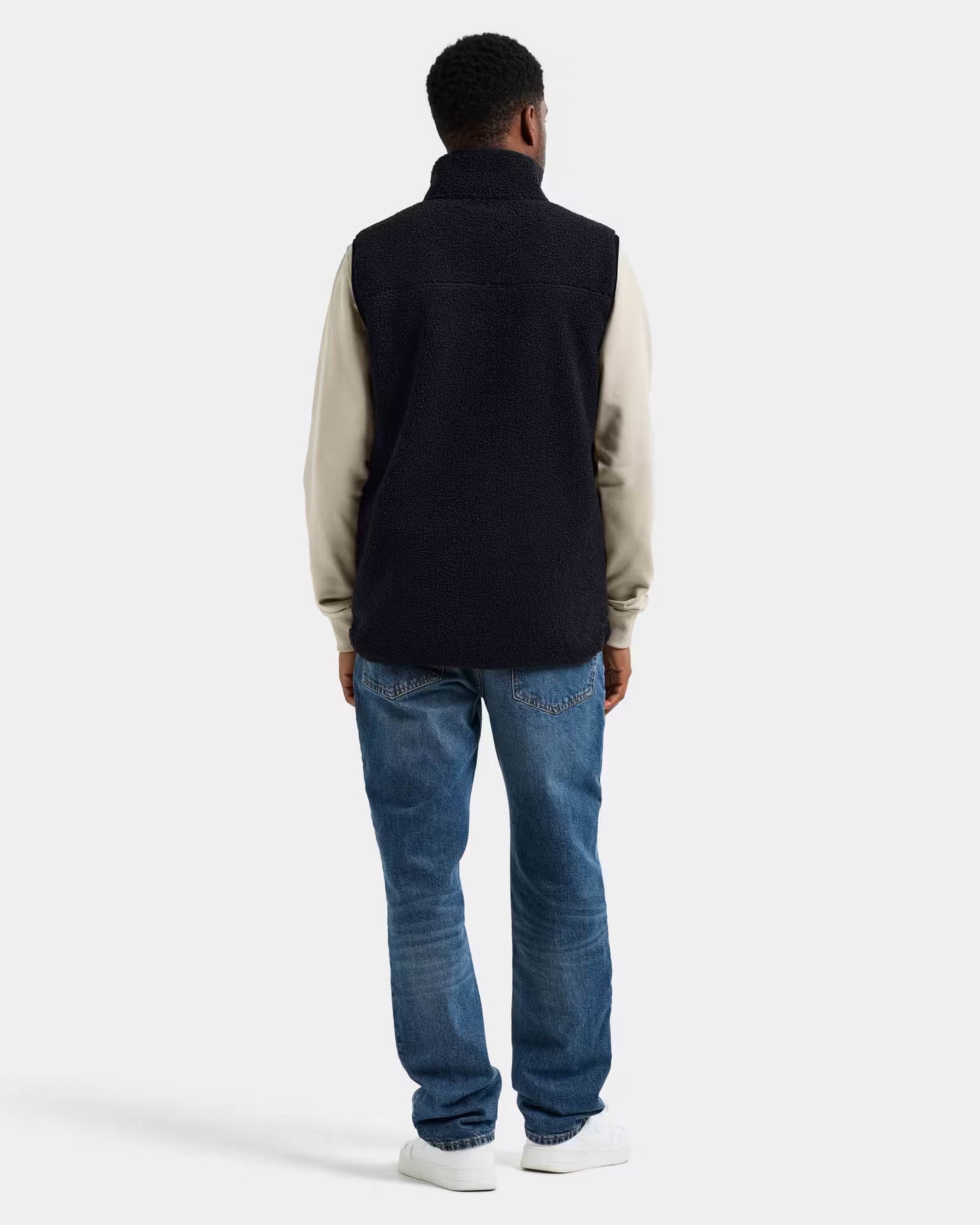 Didriksons Unisex Rasmus Fleece Gilet 2 - Black 060, full length back