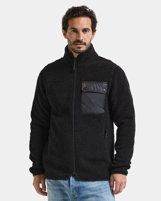 Didriksons Unisex Peter Full Zip Fleece 3 - Black 060 | CHO | Designer Unisex Fleece Gilets