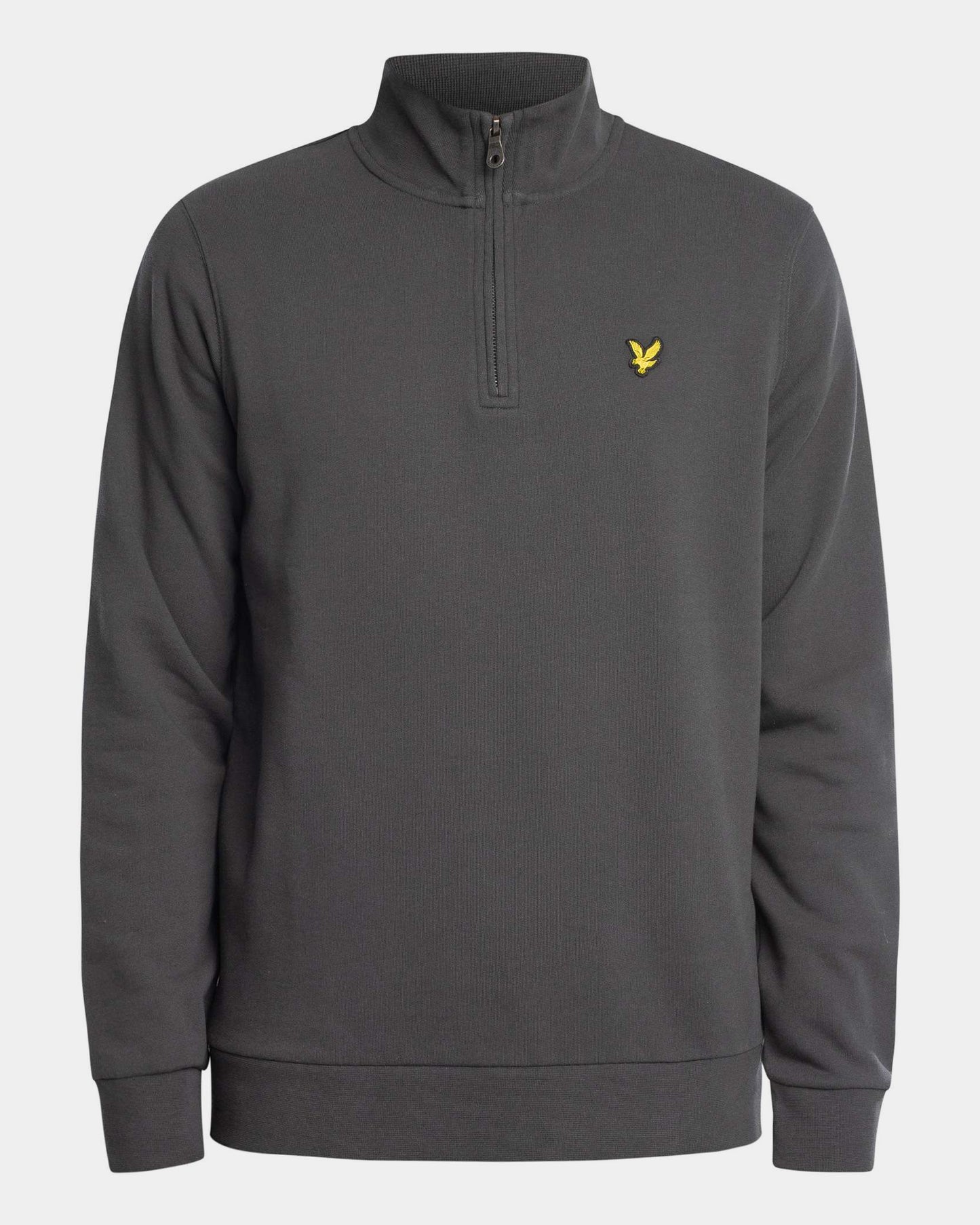 Lyle & Scott Mens Embroidered Quarter Zip Sweatshirt - W635 Gunmetal