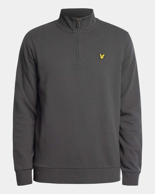 Lyle & Scott Mens Embroidered Quarter Zip Sweatshirt - W635 Gunmetal