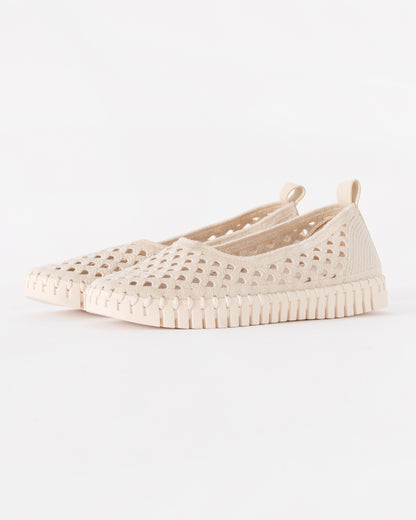 Ilse Jacobsen Tulip Womens Ballerina Shoe - Kit Pearled Ivory 144111 | CHO | Designer Womens Shoes