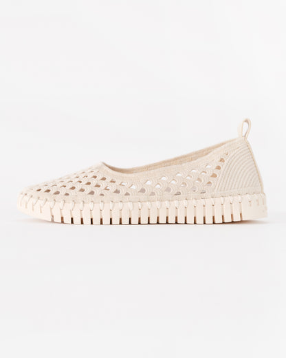 Ilse Jacobsen Tulip Womens Ballerina Shoe - Kit Pearled Ivory 144111 | CHO | Designer Womens Shoes