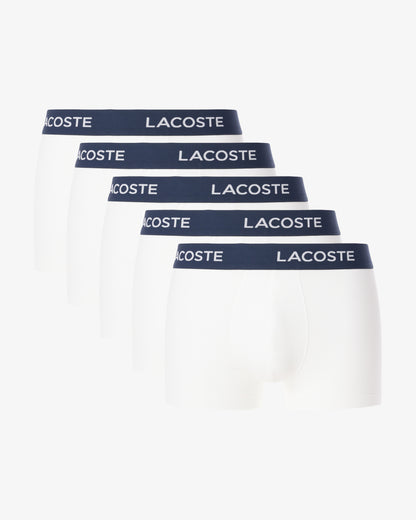 Lacoste 5-Pack Mens Trunks - White 001