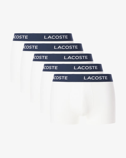 Lacoste 5-Pack Mens Trunks - White 001