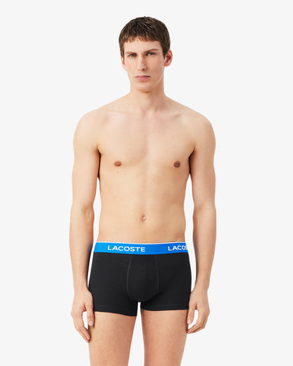 Lacoste 3 - Pack Mens Trunks - Black/Marina - Overview - Graphite B68 | CHO | Designer Mens Underwear