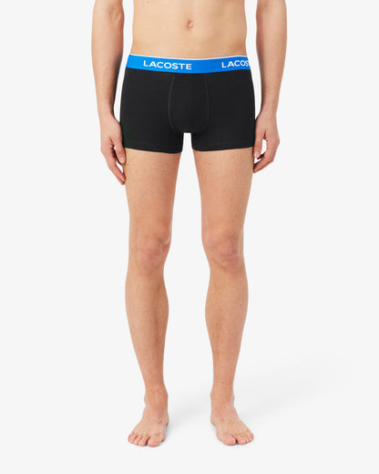 Lacoste 3 - Pack Mens Trunks - Black/Marina - Overview - Graphite B68 | CHO | Designer Mens Underwear
