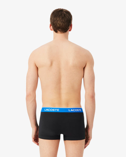Lacoste 3 - Pack Mens Trunks - Black/Marina - Overview - Graphite B68 | CHO | Designer Mens Underwear