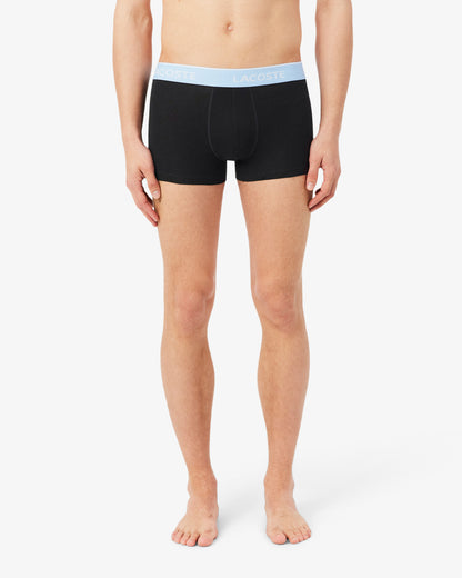 Lacoste 3 - Pack Mens Trunks - Black/Marina - Overview - Graphite B68 | CHO | Designer Mens Underwear