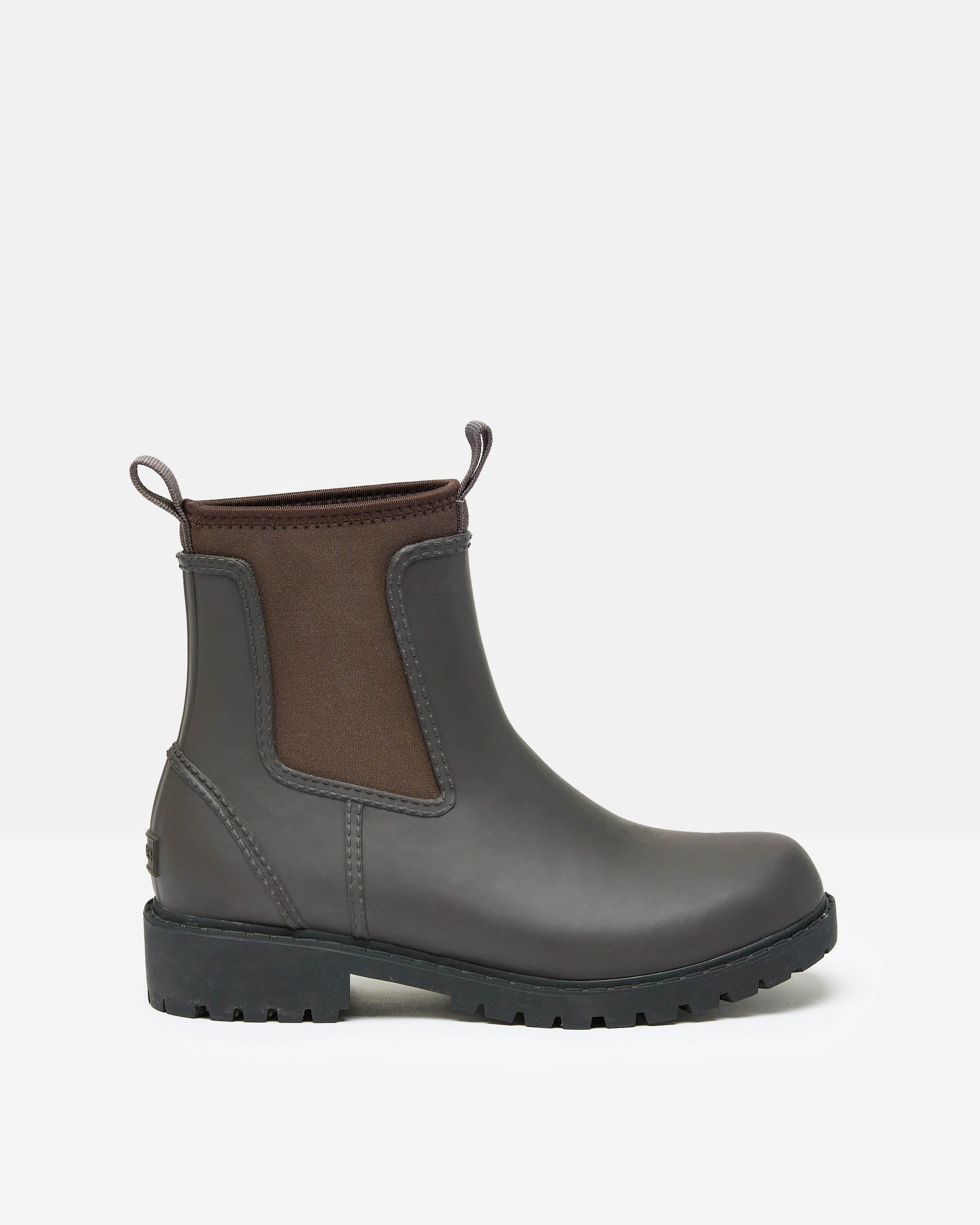 Joules Oakfield Womens Short Wellies - Chocolate Brown - CHO - Designer Womens Wellies