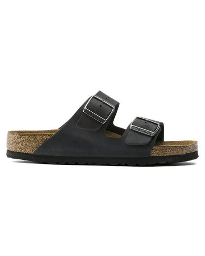 Birkenstock Arizona Soft Footbed Mens Oiled Leather Sandals - Black