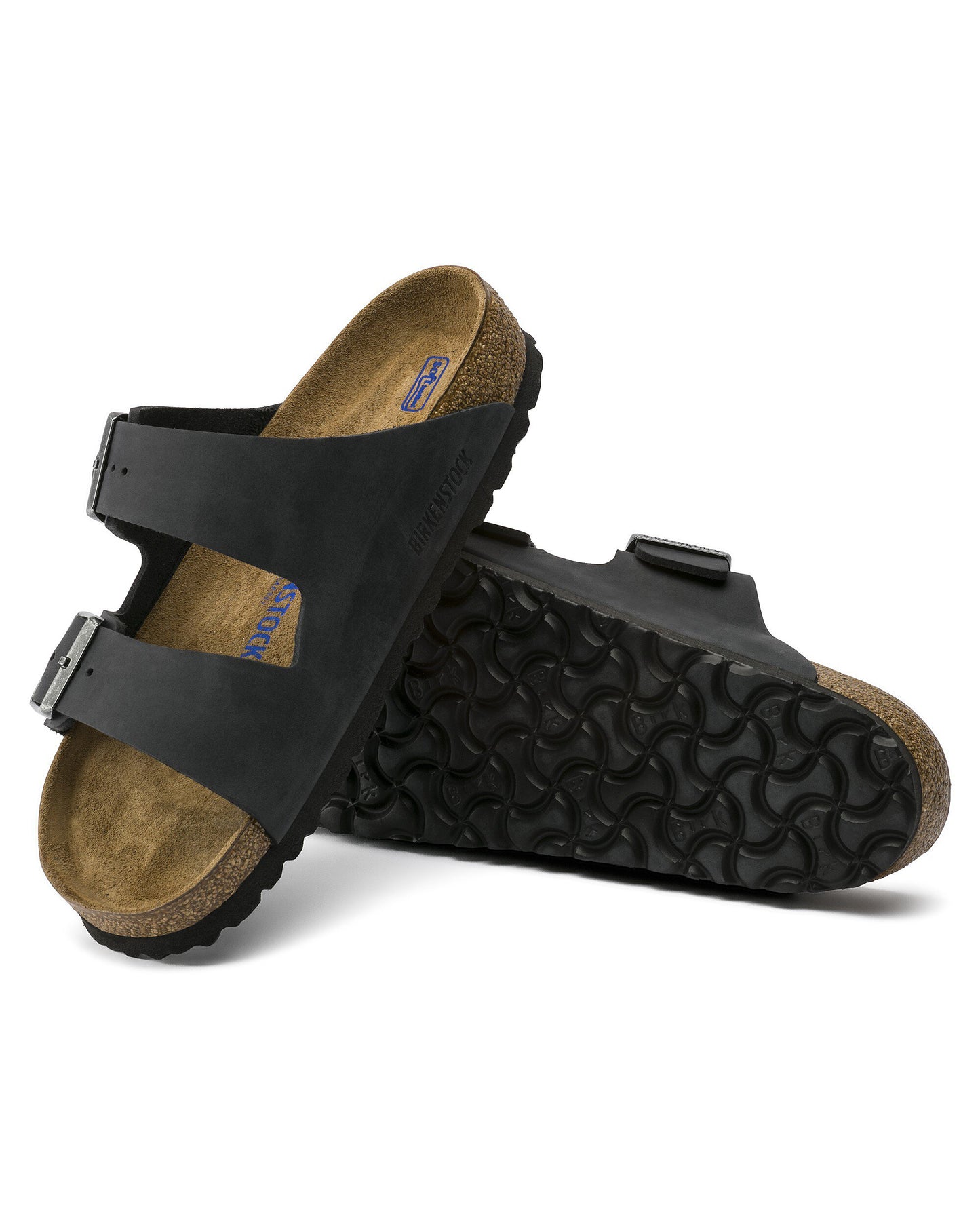 Birkenstock Arizona Soft Footbed Mens Oiled Leather Sandals - Black