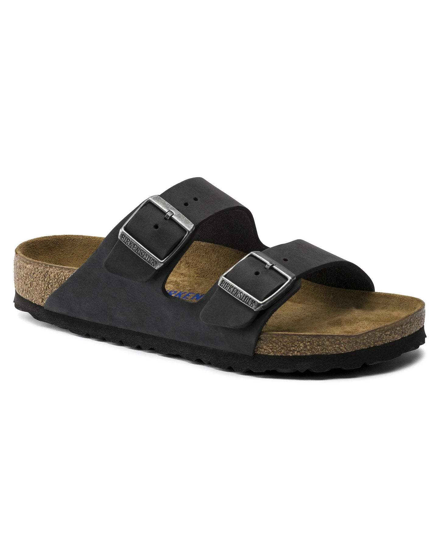 Birkenstock Arizona Soft Footbed Mens Oiled Leather Sandals - Black
