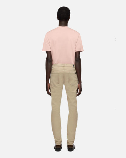 7 For All Mankind SLIMMY Mens Slim Fit Stretch Sateen Jeans - Shadow Beige full length back
