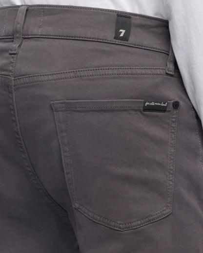 7 For All Mankind SLIMMY Mens Slim Fit Stretch Sateen Jeans - Gun Metal back pocket detail