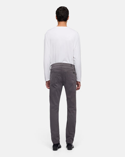 7 For All Mankind SLIMMY Mens Slim Fit Stretch Sateen Jeans - Gun Metal full length back