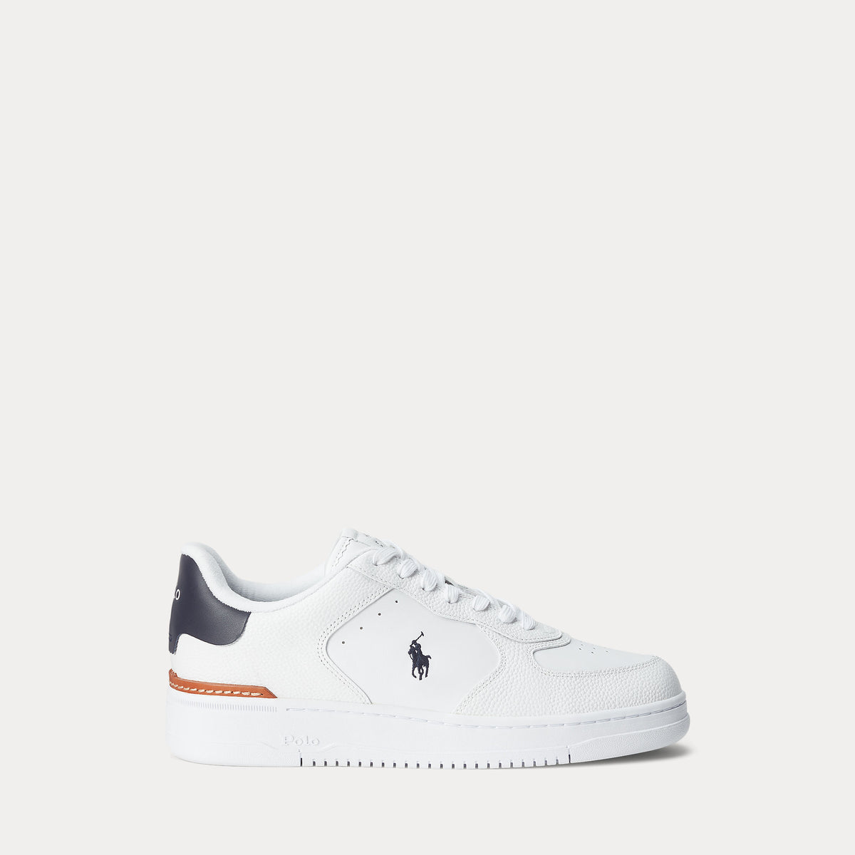 Ralph Lauren Masters Court Mens Leather Sneaker - White/Navy Polo Pony