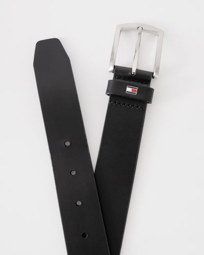 Tommy Hilfiger Denton Mens Belt 3.5cm - Black | CHO | Designer Mens Belts