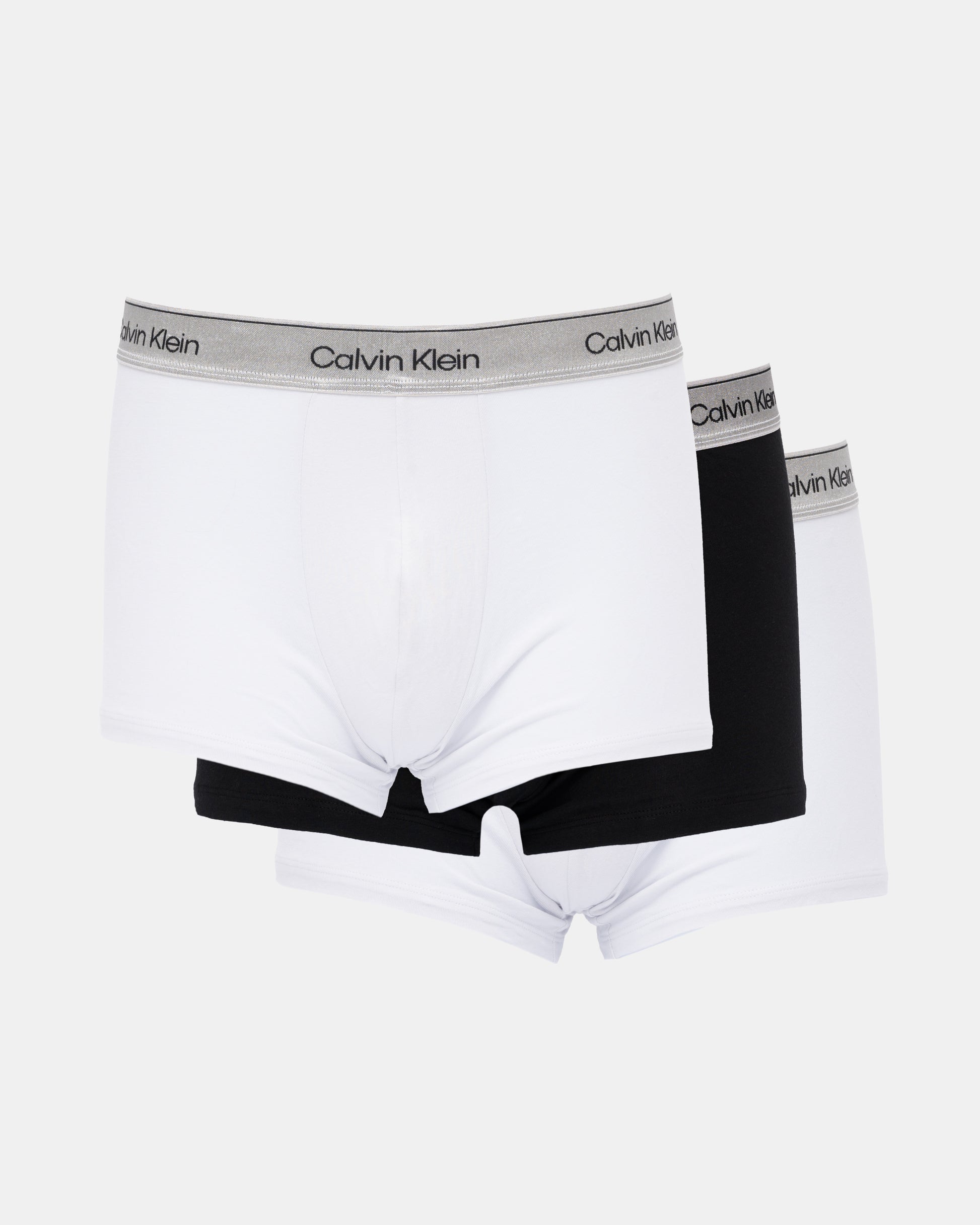 Calvin Klein 3-Pack Icon Cotton Stretch Mens Trunks - Black/Grey | CHO | Designer Mens Underwear
