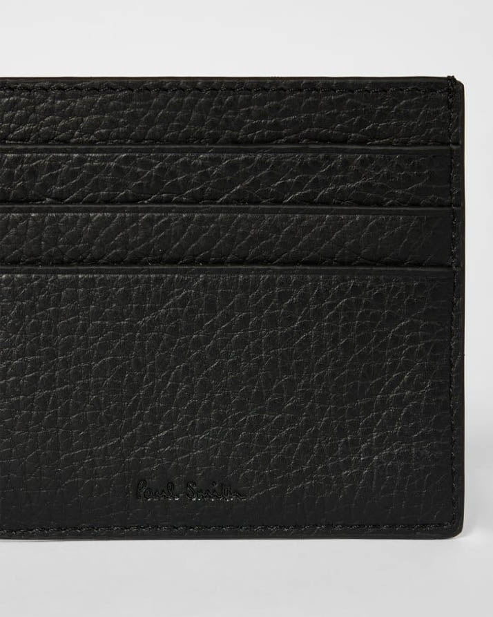 Paul Smith Mens Grained Leather Compact Billfold Wallet - 79 Black