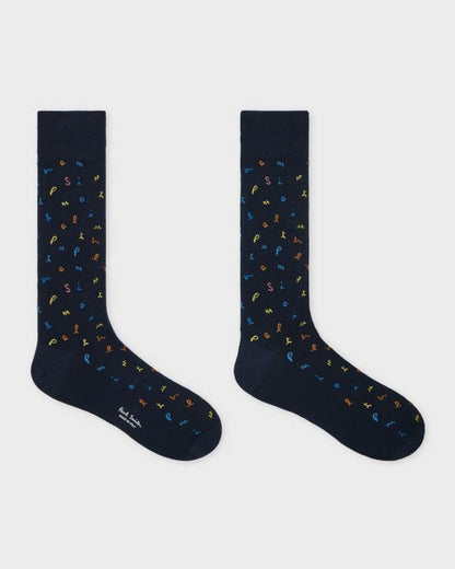 Paul Smith 3-Pack Mens Signature Pattern/Artist Stripe Socks - 1A Multi - CHO - Designer Mens Socks