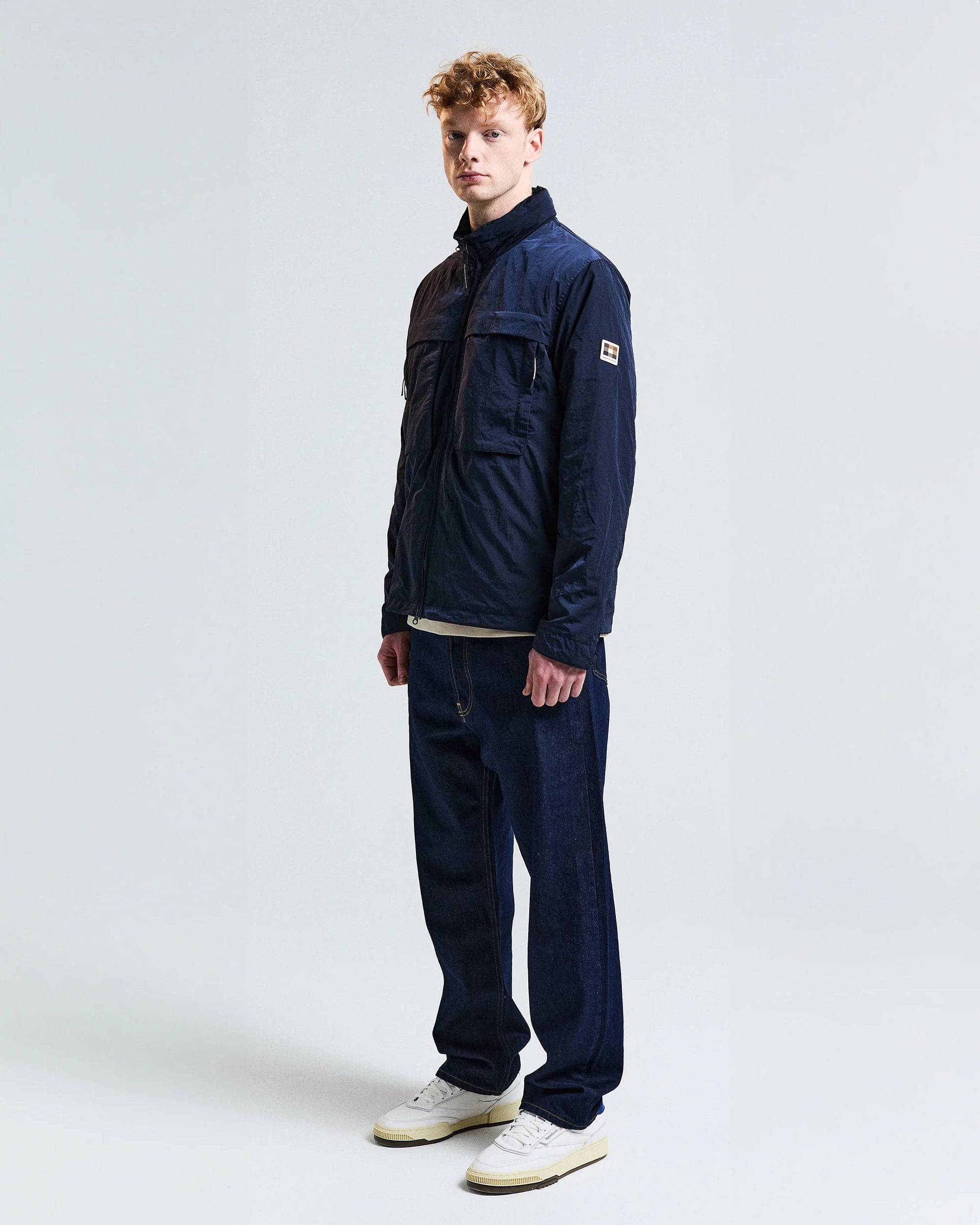 Aquascutum Mens Lamina Mock Neck Jacket - Navy 11 | CHO | Designer Mens Jackets