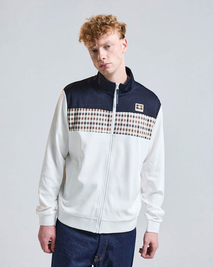 Aquascutum Mens Club Check Shoulder Track Top - Navy 11 | CHO | Designer Mens Track Tops