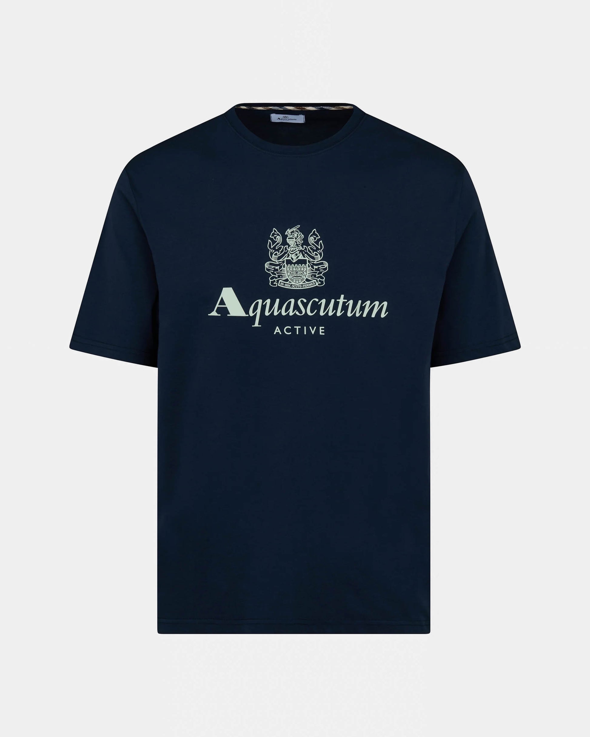 Aquascutum Mens Big Logo T-Shirt - Navy 11 | CHO | Designer Mens T-Shirts