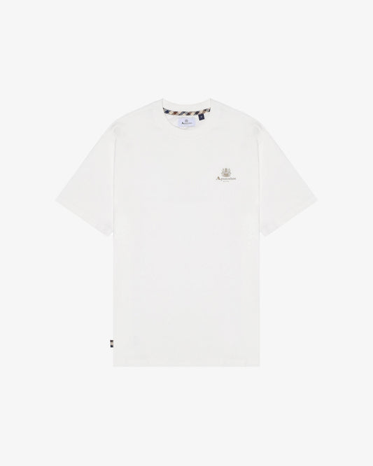 Aquascutum Mens Small Logo T-Shirt - Old White 06