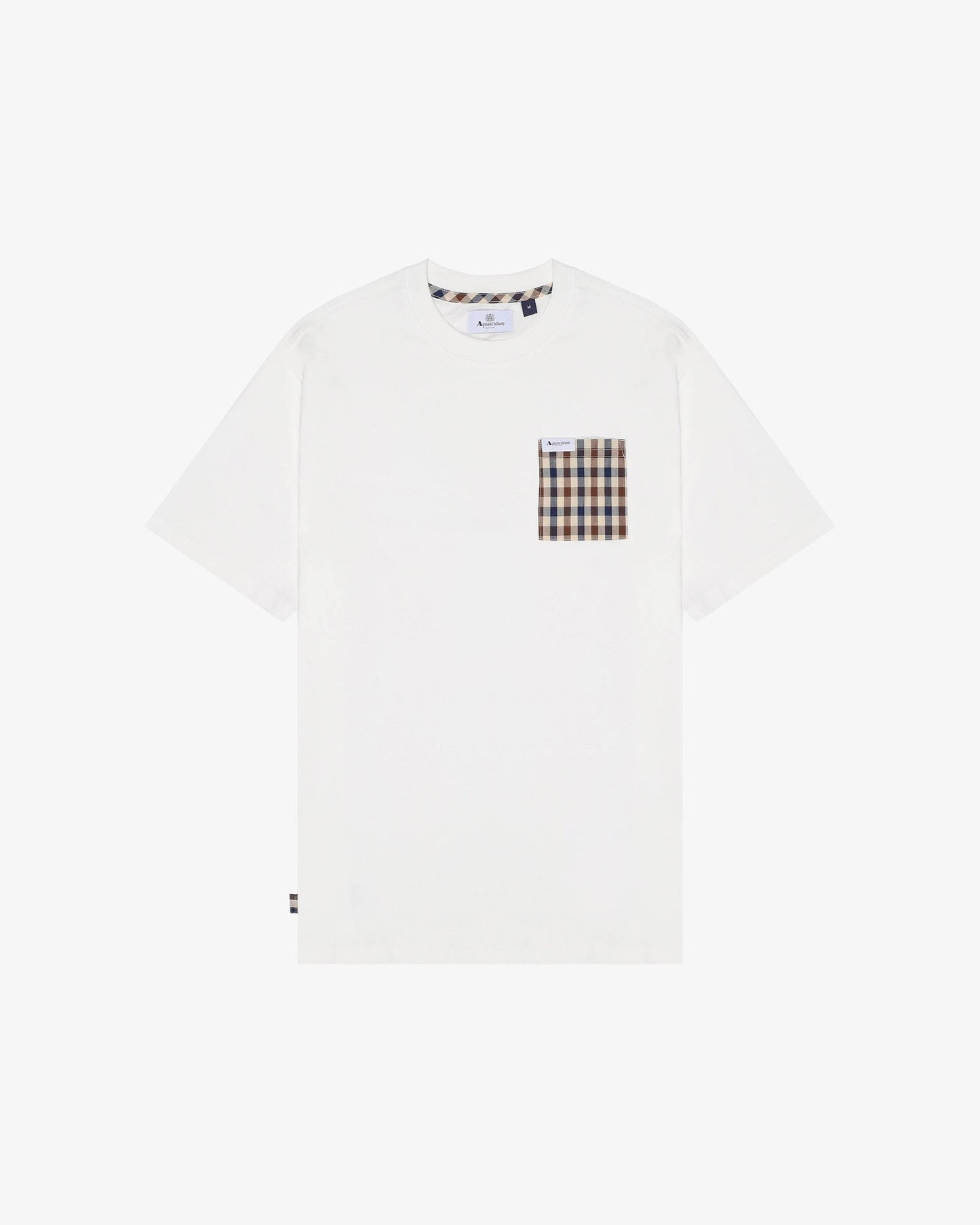 Aquascutum Mens Iconic Pocket T-Shirt - Old White 02
